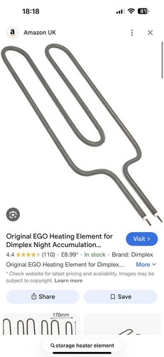 Storage heater element - storage,